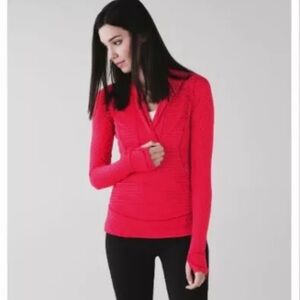 LULULEMON THINK FAST PULLOVER 1/2 ZIP DEEPEST CRANBERRY BOOM JUICE